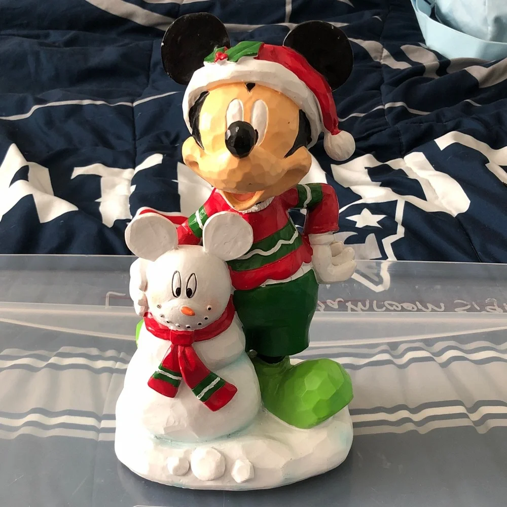 Disney Mickey Mouse with a Mickey Snowman Holiday Figurine
